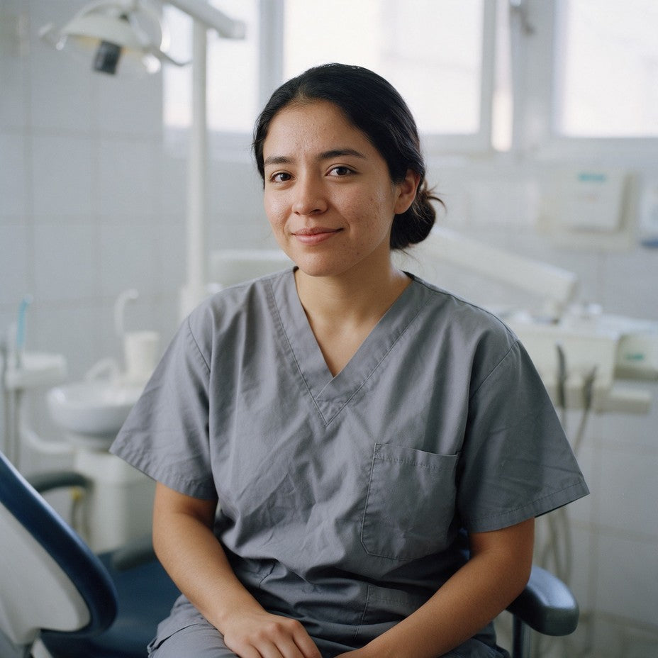 Retrato de Valeria Ruiz, higienista dental, en el consultorio